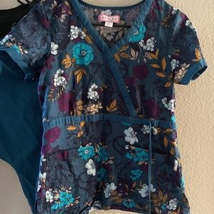 Pretty Floral Scrub Top